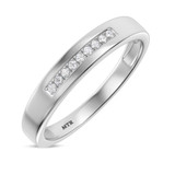 Photo of Elly 1/5 ct tw. Lab Grown Diamond Same Sex Mens Band Set 10K White Gold [BT1633WM]