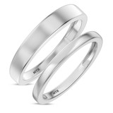 Photo of Kimber Traditional Wedding Band Set 10K White Gold [WB1634W]
