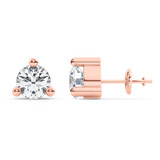Photo of Meryll 3 Carat T.W. Lab Grown Diamond Solitaire Earring 14K Rose Gold [SE1886R-C000]