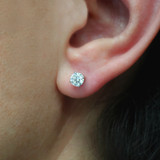 Photo of Dune 1 1/2 Carat T.W. Lab Grown Diamond Solitaire Earring 14K Rose Gold [SE1894R-C000]