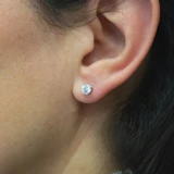 Photo of Dune 1 Carat T.W. Lab Grown Diamond Solitaire Earring 10K White Gold [SE1895W-C000]