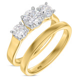 Photo of Fraya 2 ct tw. Lab Grown Diamond Round Solitaire Bridal Set 10K Yellow Gold [BR1676Y-L095]