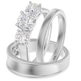 Photo of Fraya 2 ct tw. Lab Grown Round Solitaire Trio Set 14K White Gold [BT1676W-L095]