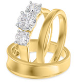 Photo of Fraya 2 ct tw. Lab Grown Diamond Round Solitaire Trio Set 14K Yellow Gold [BT1676Y-L095]