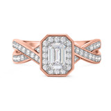 Photo of Georgie 2 ct tw. Lab Grown Diamond Emerald Solitaire Trio Set 10K Rose Gold [BT1679RE-N045]