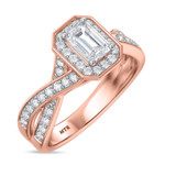 Photo of Georgie 2 ct tw. Lab Grown Diamond Emerald Solitaire Trio Set 10K Rose Gold [BT1679RE-N045]