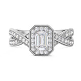 Photo of Georgie 1 2/3 ct tw. Lab Grown Diamond Emerald Solitaire Bridal Set 14K White Gold [BT1679WE-N045]