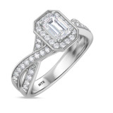 Photo of Georgie 1 2/3 ct tw. Lab Grown Diamond Emerald Solitaire Bridal Set 14K White Gold [BT1679WE-N045]