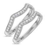 Photo of Georgie 3/8 ct tw. Lab Grown Diamond Same Sex Ladies Band Set 14K White Gold [WL1679W]