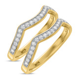 Photo of Georgie 3/8 ct tw. Lab Grown Diamond Same Sex Ladies Band Set 14K Yellow Gold [WL1679Y]