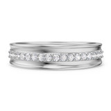 Photo of Georgie 3/4 ct tw. Lab Grown Diamond Same Sex Mens Band Set 14K White Gold [BT1679WM]