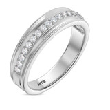 Photo of Georgie 3/4 ct tw. Lab Grown Diamond Same Sex Mens Band Set 14K White Gold [BT1679WM]