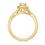 Photo of Georgie 1 2/3 ct tw. Lab Grown Diamond Emerald Solitaire Bridal Set 10K Yellow Gold [BT1679YE-N045]