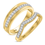 Photo of Georgie 1/2 ct tw. Lab Grown Diamond Wedding Band Set 10K Yellow Gold [WB1679Y]