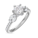 Photo of Ela 1 1/2 ct tw. Lab Grown Diamond Round Solitaire Engagement Ring 14K White Gold [BT1669WE-L095]