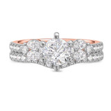 Photo of Ela 1 3/4 ct tw. Lab Grown Diamond Round Solitaire Bridal Set 14K Rose Gold [BR1669R-L095]