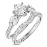 Photo of Ela 1 3/4 ct tw. Lab Grown Diamond Round Solitaire Bridal Set 14K White Gold [BR1669W-L095]