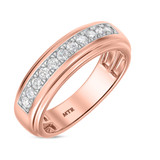 Photo of Ela 1/2 ct tw. Lab Grown Diamonds Mens Band 14K Rose Gold [BT1669RM]