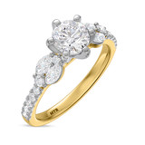 Photo of Ela 2 1/3 ct tw. Lab Grown Diamond Round Solitaire Trio Set 10K Yellow Gold [BT1669YE-L095]