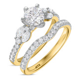 Photo of Ela 1 3/4 ct tw. Lab Grown Diamond Round Solitaire Bridal Set 10K Yellow Gold [BR1669Y-L095]