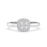 Photo of Brooks 1/5 ct tw. Lab Grown Diamond Cushion Cluster Engagement Ring 10K White Gold [BT1910WE-C000]