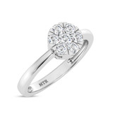 Photo of Carey 3/8 ct tw. Lab Grown Diamond Round Cluster Engagement Ring 14K White Gold [BT1911WE-C000]