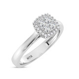 Photo of Brooks 1/5 ct tw. Lab Grown Diamond Cushion Cluster Engagement Ring 14K White Gold [BT1910WE-C000]