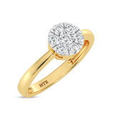 Photo of Carey 3/8 ct tw. Lab Grown Diamond Round Cluster Engagement Ring 14K Yellow Gold [BT1911YE-C000]