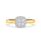 Photo of Brooks 1/5 ct tw. Lab Grown Diamond Cushion Cluster Engagement Ring 14K Yellow Gold [BT1910YE-C000]
