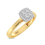 Photo of Brooks 1/5 ct tw. Lab Grown Diamond Cushion Cluster Engagement Ring 14K Yellow Gold [BT1910YE-C000]