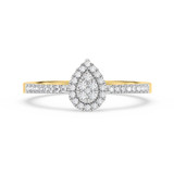 Photo of Care 1/5 ct tw. Lab Grown Diamond Pear Cluster Engagement Ring 14K Yellow Gold [BT1913YE-C000]