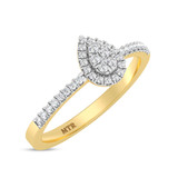 Photo of Care 1/5 ct tw. Lab Grown Diamond Pear Cluster Engagement Ring 10K Yellow Gold [BT1913YE-C000]