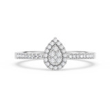 Photo of Care 1/5 ct tw. Lab Grown Diamond Pear Cluster Engagement Ring 10K White Gold [BT1913WE-C000]