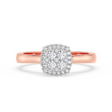 Photo of Brooks 1/5 ct tw. Lab Grown Diamond Cushion Cluster Engagement Ring 10K Rose Gold [BT1910RE-C000]
