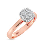 Photo of Brooks 1/5 ct tw. Lab Grown Diamond Cushion Cluster Engagement Ring 10K Rose Gold [BT1910RE-C000]