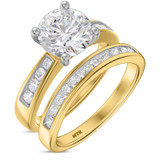 Photo of Clari 2 5/8 ct tw. Lab Grown Diamond Round Solitaire Bridal Set 14K Yellow Gold [BR1658Y-L195]