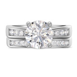 Photo of Clari 2 5/8 ct tw. Lab Grown Diamond Round Solitaire Bridal Set 14K White Gold [BR1658W-L195]