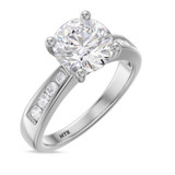 Photo of Clari 2 5/8 ct tw. Lab Grown Diamond Round Solitaire Bridal Set 14K White Gold [BT1658WE-L195]