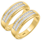 Photo of Clari 1 ct tw. Lab Grown Diamond Same Sex Mens Band Set 10K Yellow Gold [WM1658Y]