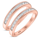 Photo of Clari 2/3 ct tw. Lab Grown Diamond Same Sex Ladies Band Set 10K Rose Gold [WL1658R]