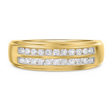 Photo of Clari 7/8 ct tw. Lab Grown Diamond Wedding Band Set 10K Yellow Gold [BT1658YM]