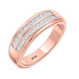 Photo of Clari 1 ct tw. Lab Grown Diamond Same Sex Mens Band Set 10K Rose Gold [BT1658RM]