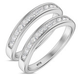 Photo of Clari 2/3 ct tw. Lab Grown Diamond Same Sex Ladies Band Set 10K White Gold [WL1658W]