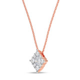 Photo of Cloey 3/4 ct tw. Lab Grown Princess Cluster Pendant Set 14K Rose Gold [CP1915R]