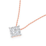 Photo of Cloey 3/4 ct tw. Lab Grown Princess Cluster Pendant Set 14K Rose Gold [CP1915R]