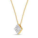 Photo of Cloey 3/4 ct tw. Lab Grown Princess Cluster Pendant Set 14K Yellow Gold [CP1915Y]
