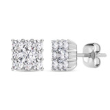 Photo of Cloey 3/4 ct tw. Lab Grown Princess Cluster Pendant Set 10K White Gold [CE1915W]