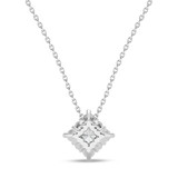 Photo of Cloey 3/4 ct tw. Lab Grown Princess Cluster Pendant Set 10K White Gold [CP1915W]
