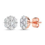 Photo of Carey 1 1/5 ct tw. Lab Grown Round Cluster Ring Set 14K Rose Gold [CE1911R]