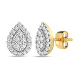 Photo of Care 1/2 ct tw. Lab Grown Pear Cluster Ring Set 10K Yellow Gold [CE1913Y]